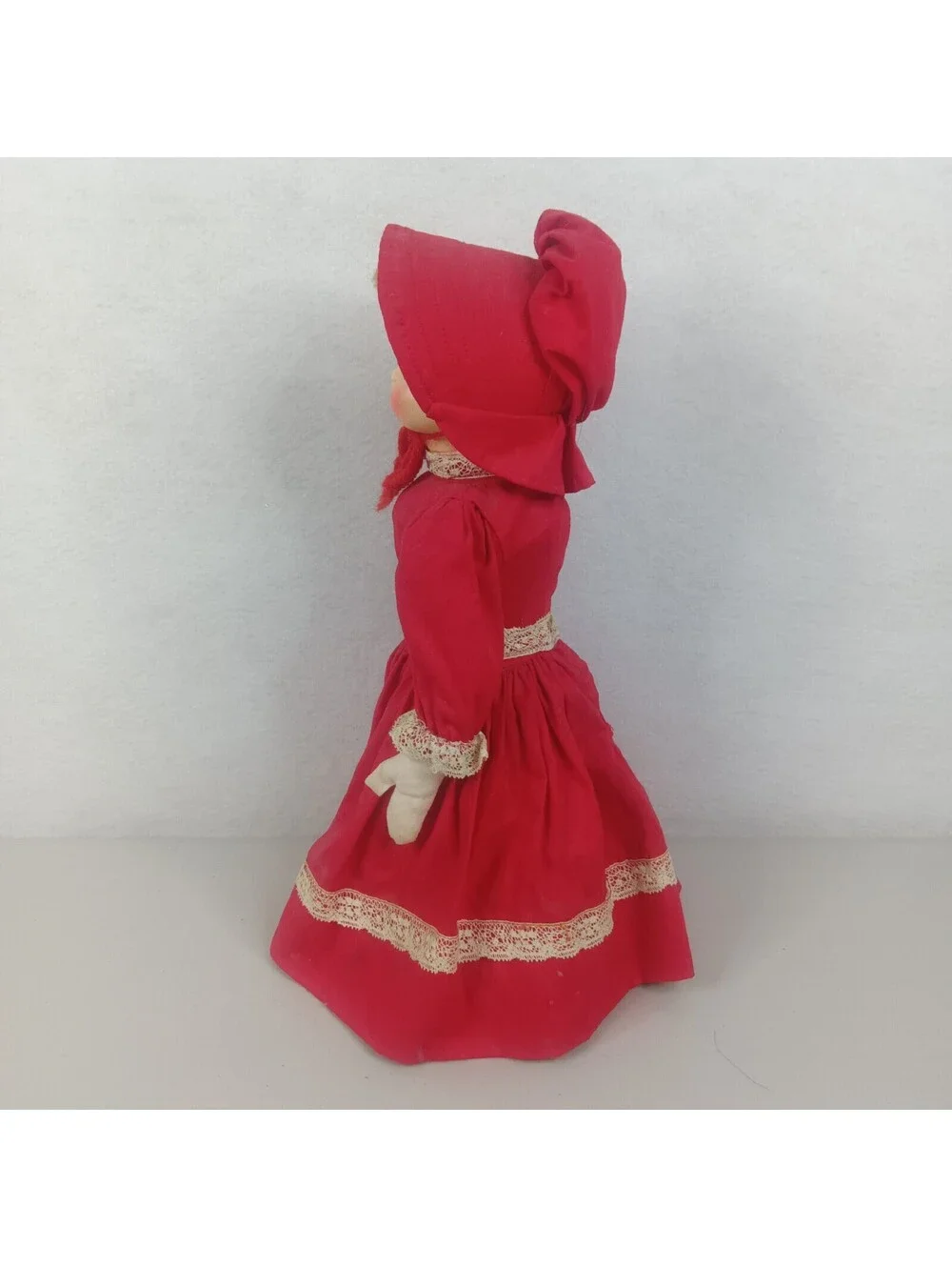 Vintage Handmade Kitschy Red Dress Doll W Empty Glass Crisco Body One Of A Kind